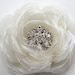 Ivory wedding hair flower/bridal hair flower -wedding hair accessories - organza bridal hair clip