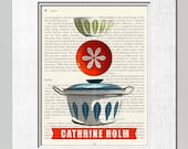 Art for Kitchen Cathrine Holm Kitchen art PRINT on salvaged vintage page book, mom, girl, children decor, motivational print