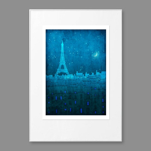 Paris illustration - The Eiffel tower in PARIS - Fine art illustration, Fine art prints, Art Posters, Paris art, Paris decor, Wall art