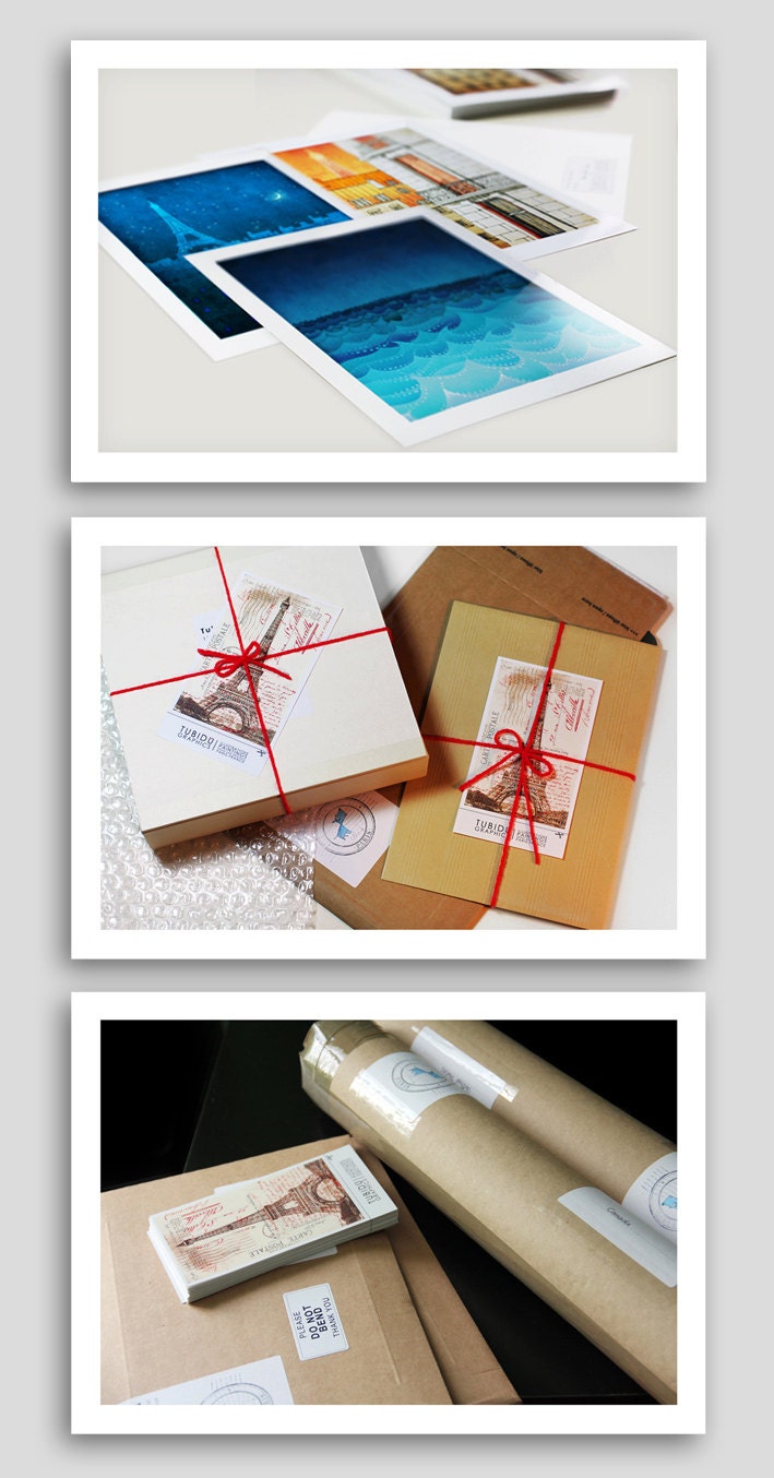 SET of any FOUR 5x7" fine art illustration prints - Fine art prints, Art Posters, Paris art, Paris decor, Wall art, wall decor