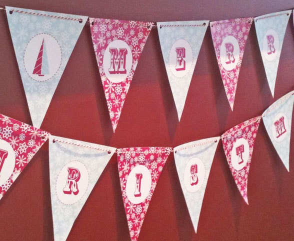 PRINTABLE Merry Christmas Banner DIY - Christmas Party Collection