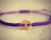 Macrame Friendship Bracelet with 10mm Gold Coin Accent - Choose your Colour