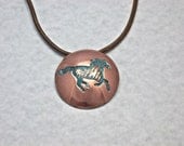 Running Mustang Pendant, recycled copper
