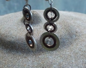 ooak Steampunk 3 circle coil earrings