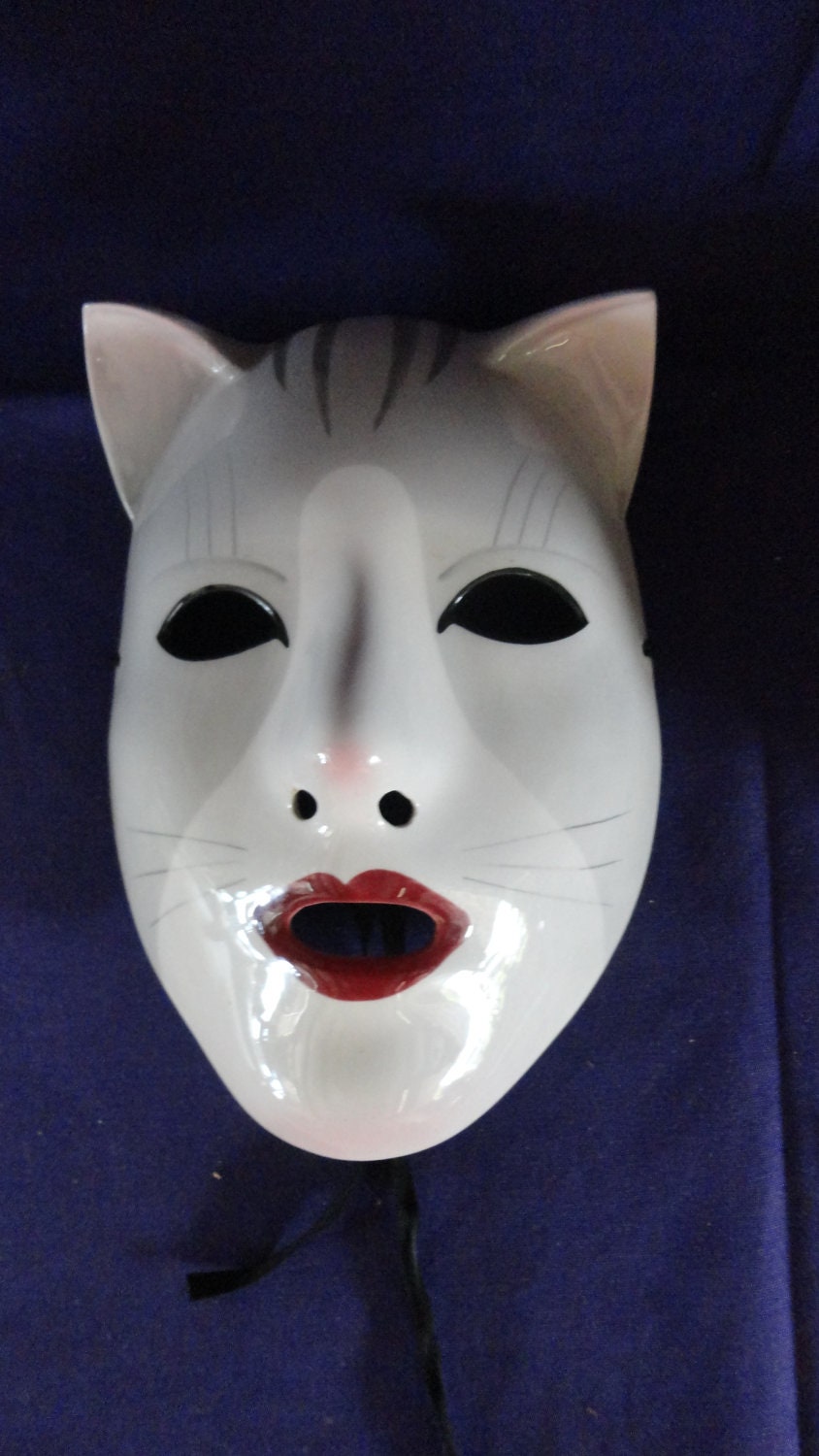 Vintage 1983 White Cat Mask By Designer -Pelzman Designs