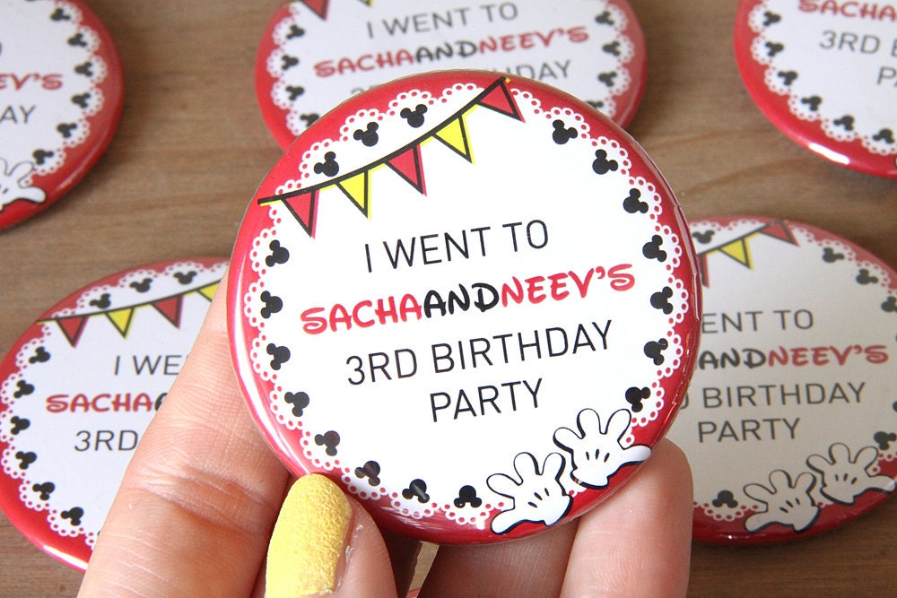 BESPOKE Mickey Mouse magnets - Kids party bags