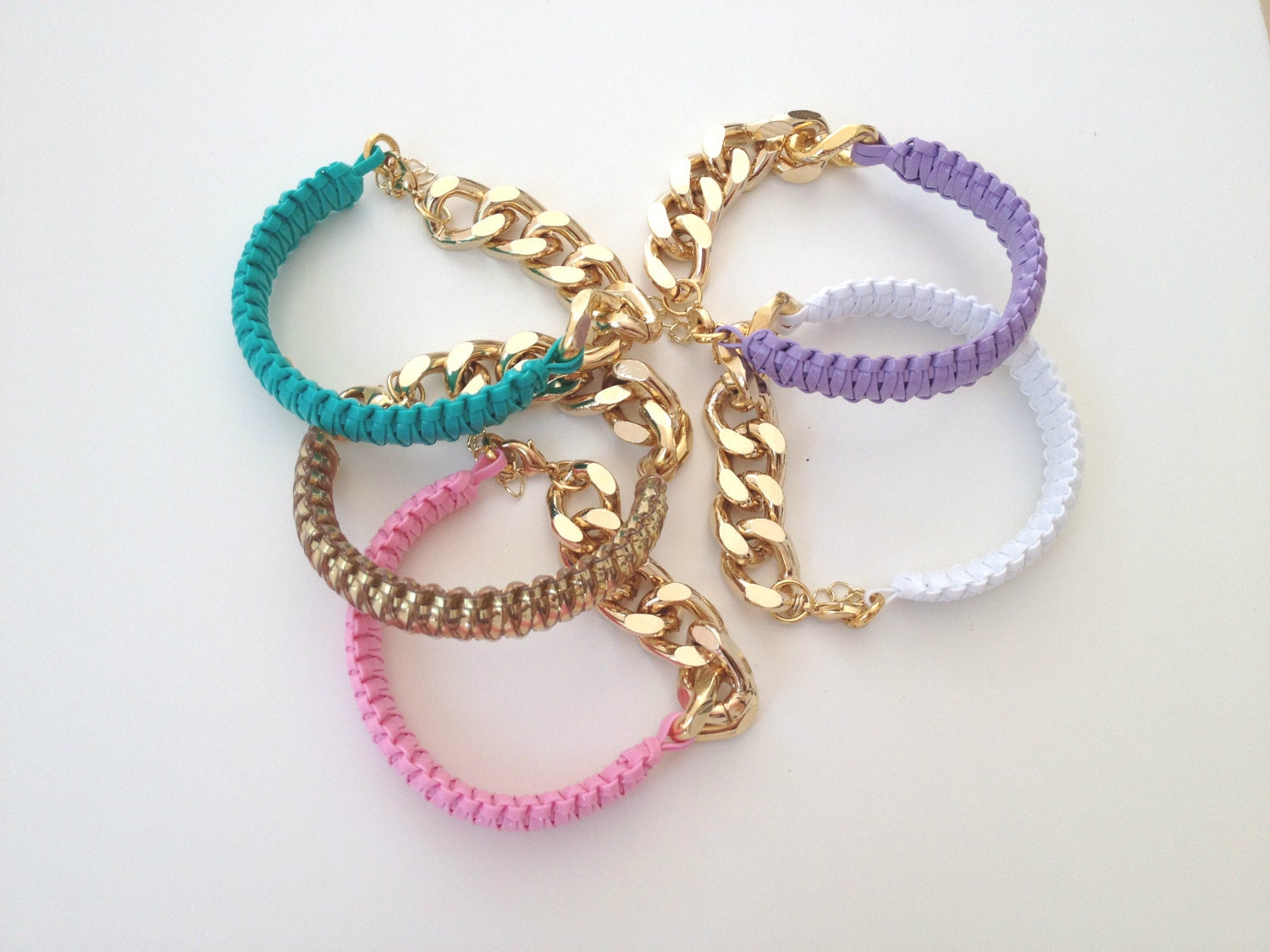 ON SALE: Arm Candy - Gold chunky chain with cobra Bracelet - 24k gold plated