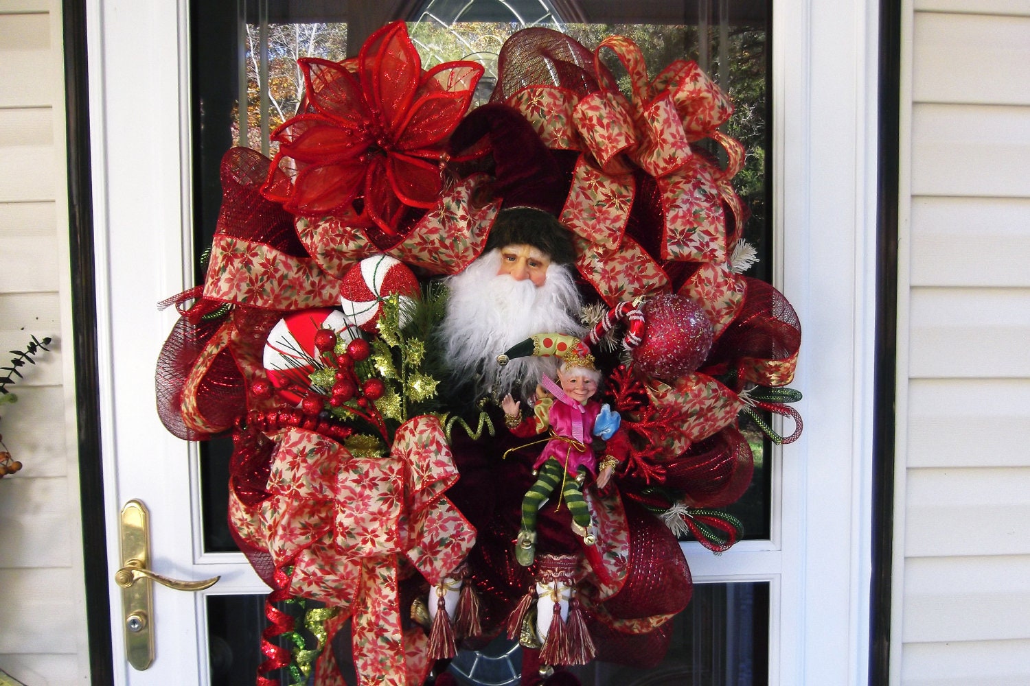 Santa Christmas Mesh Wreath