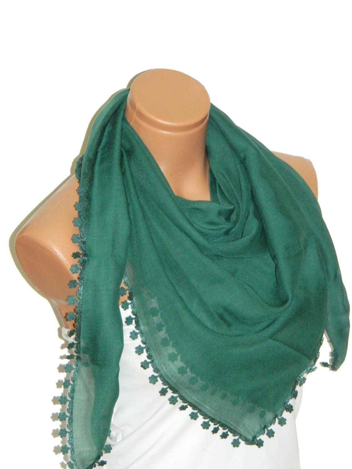 Discount sale..Emerald green Turkish Yemeni  Scarf ..bridal,scarf,authentic, romantic, elegant, fashion, personalized design...