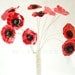 Book Page Poppies Bouquet - One Dozen Ppaper Flowers - Eco Friendly Upcycled Single Stem Anemones