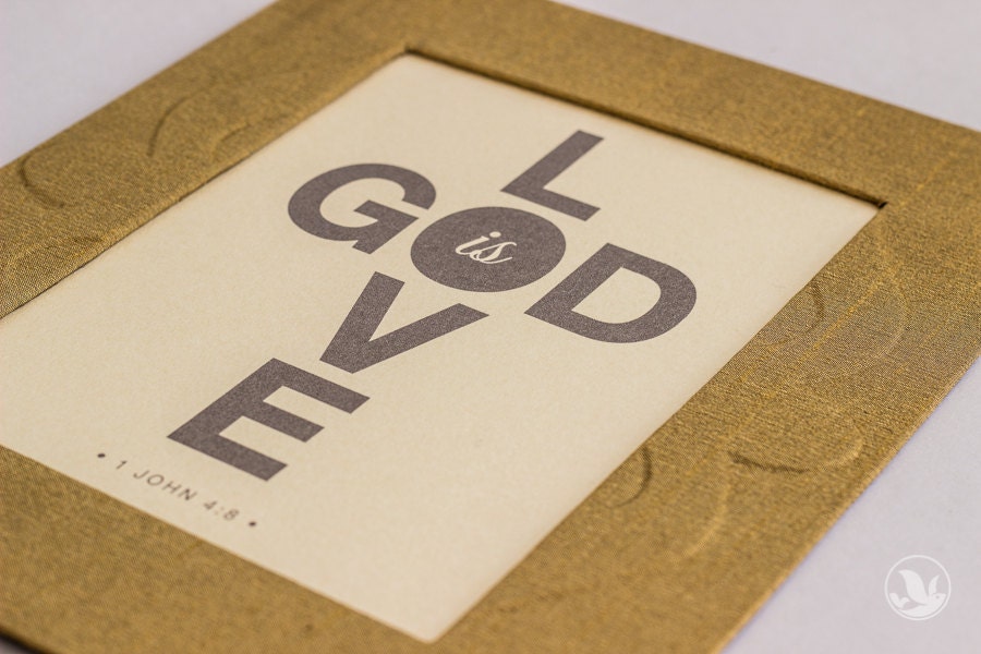Inspirational Print - God is Love - 1 John 4:8 - 8x10 Print & Mat Frame