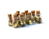New Years Star Jars, Tiny Stars Set of 10, Cork Jar, Tiny Jar, Jar with Cork - thesetinytreasures