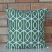 Green modern pillow geometric pillow decorative pillow Trelllis chain Dwell Studio pillow cover 18x18 inches
