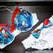SUPER RUFFLED SUPERMAN Push-Up Set: White Push-Up Bra with Superman Comics Fabric and Matching Bow Panties