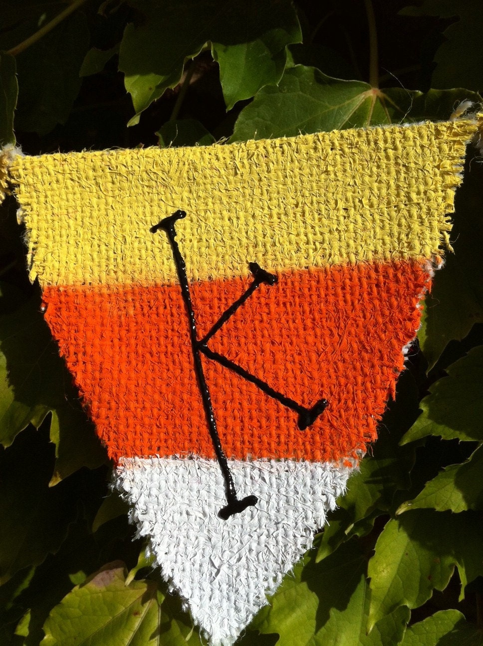Halloween Garland:  Candy Corn Burlap Banner/Photo Prop