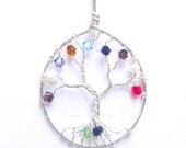 Family Tree of Life Necklace, Gift for Mom, Grandma, Large Family- Solid Sterling Silver