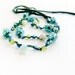 Bohemian Versatile Accessories. Hippie hair head tie -Turquoise green blue crochet headband - crown hairband, Summer head piece