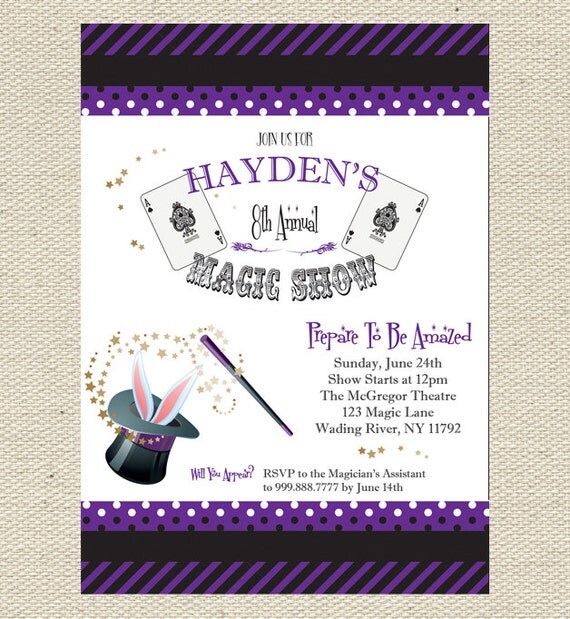 Magic Show Birthday Invitation Printable Il_570xn