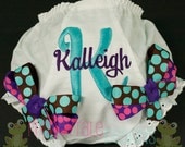 PERSONALIZED Diaper Cover Tutu Bloomer with Glitter Polka Dot Bows for Little Baby Girls - Monogrammed Custom