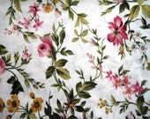 Wild Rose Foral Fabric, Fat Quarter, Multicolor / White, 18" X 22" inches, 100% Cotton, For Victorian & Romantic Projects