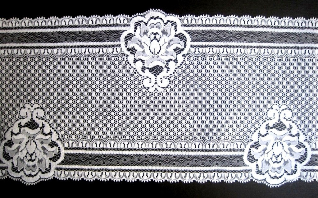 Exquisite Victorian Wide Lace, White, 6 1/4 inch wide, 1 Yard For Bridal, Home Decor, Apparel, Accessories, Victorian & Romantic Crafts