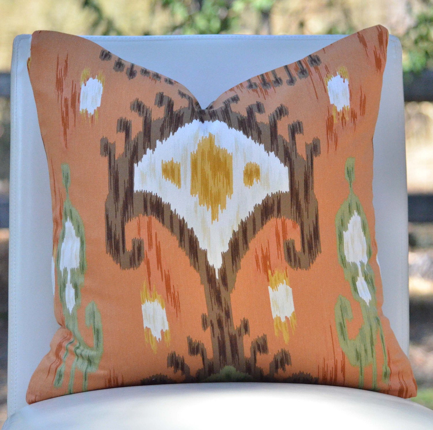 Robert Allen Khandar Ikat "Cinnabar" 20x20 inch pillow cover