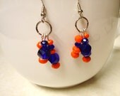 Orange & Blue Spirit Cluster Earrings