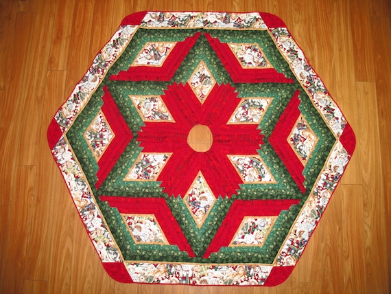 Christmas Tree Skirt Quilt - Kitty Christmas - 101