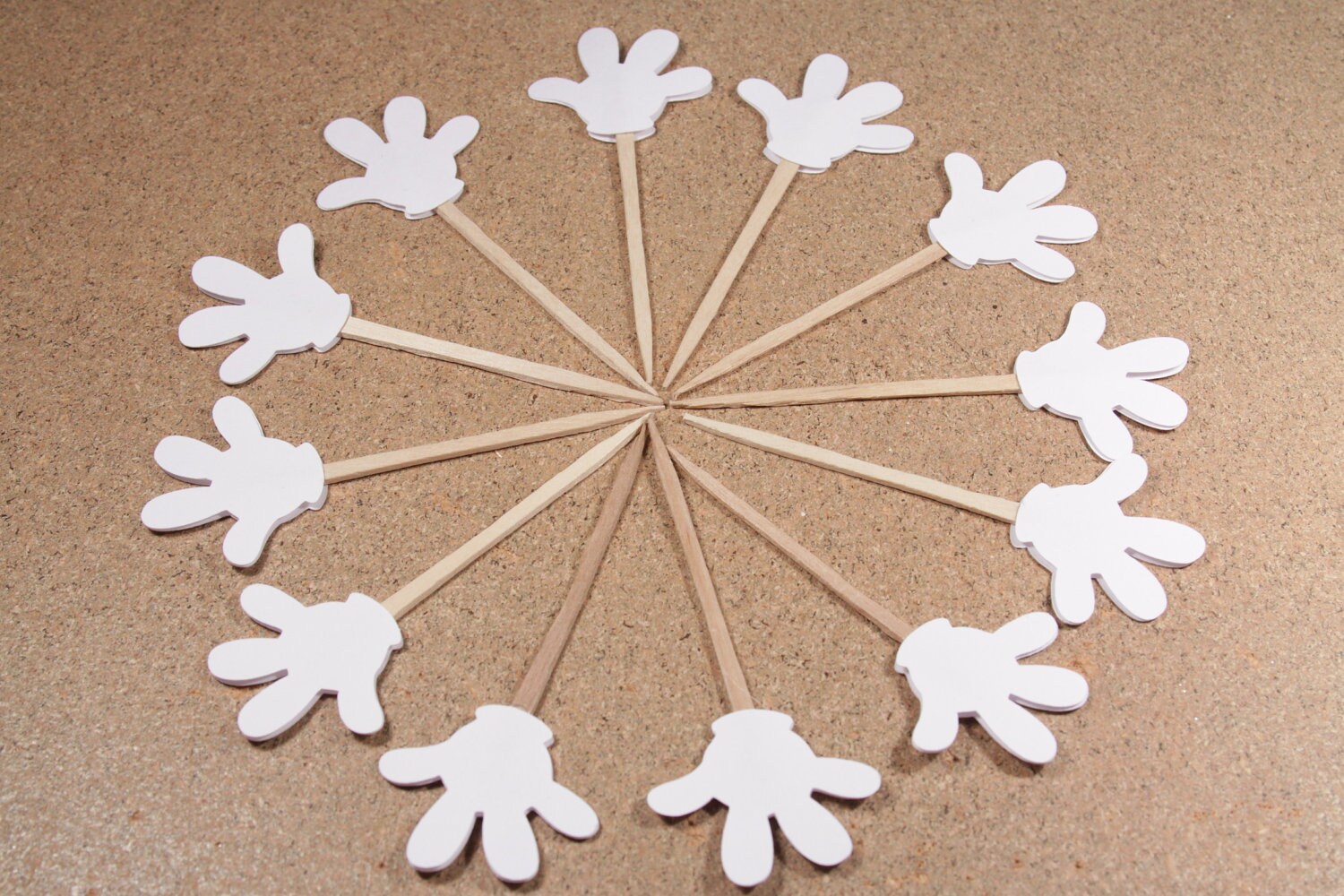 Mickey Hands (12) Cupcake Toppers/Food Picks/Toothpicks