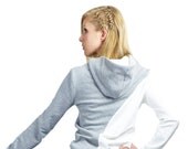 hoodie "krokus", white - grey, cotton, s/m/l