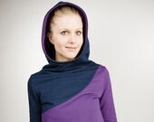 hoodie "krokus", purple - dark blue, cotton, s/m/l