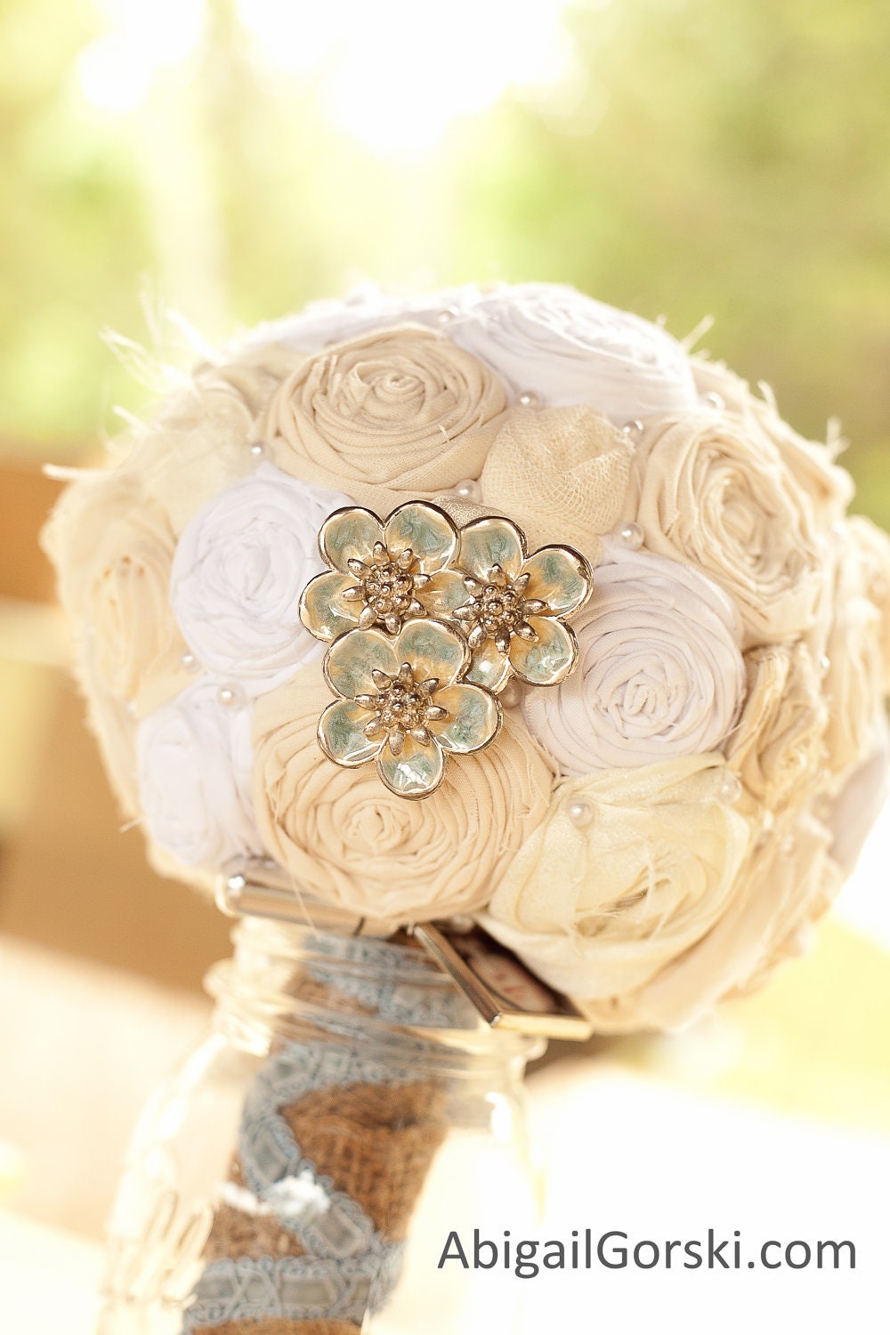 Cotton Fabric Flower Bridal Bouquet-Extra Large