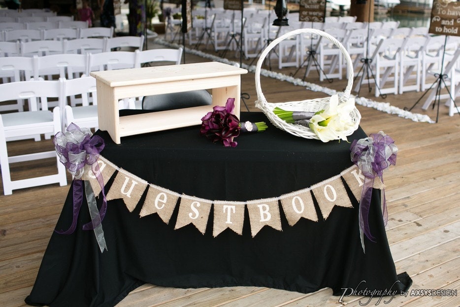 GUESTBOOK Burlap Bunting, Banner, Photo Prop, Wedding Decor