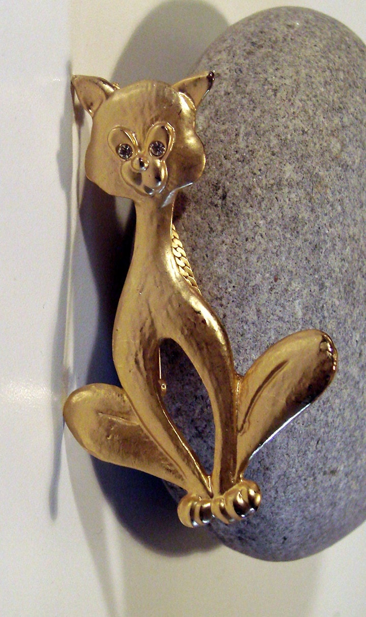 Vintage Kitty Cat Brooch