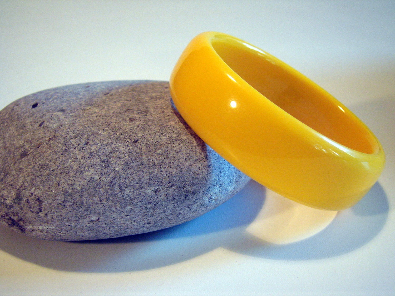 Funky Retro Neon Yellow Plastic Bangle