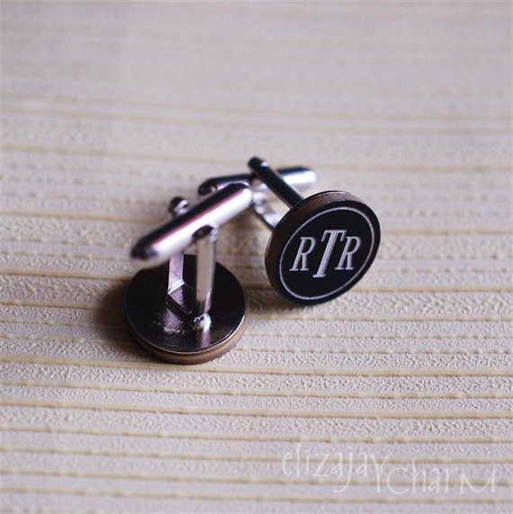 roman monogram cufflinks