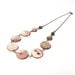 Rose bubble necklace Mother-Of-Pearl necklace with antique brass flowers
