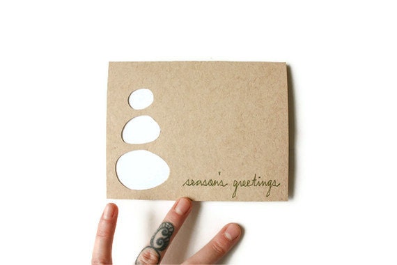 SNOWMAN Seasons Greetings Christmas Card