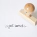 Just Married stamp - hand lettered wedding rubber stamp 2 inches, 50 mm wide, Ready to Ship, ON SALE