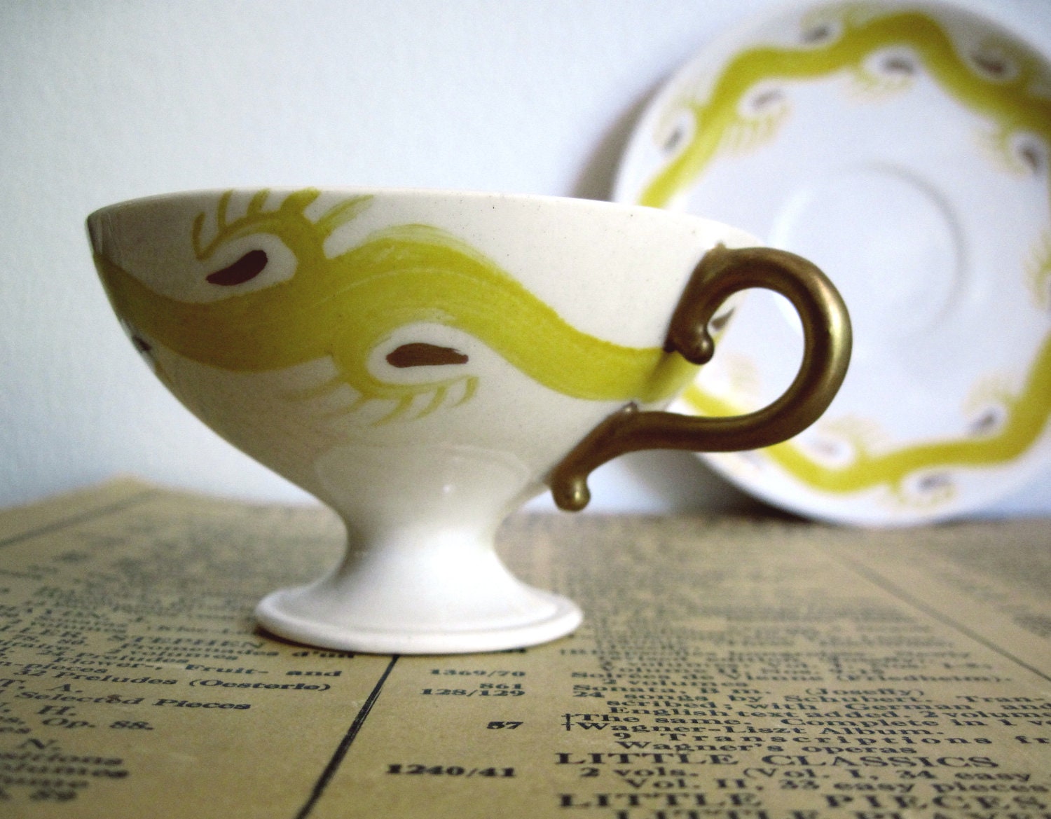 Hand Painted Vintage Cup and Saucer, Rose Crown China Company