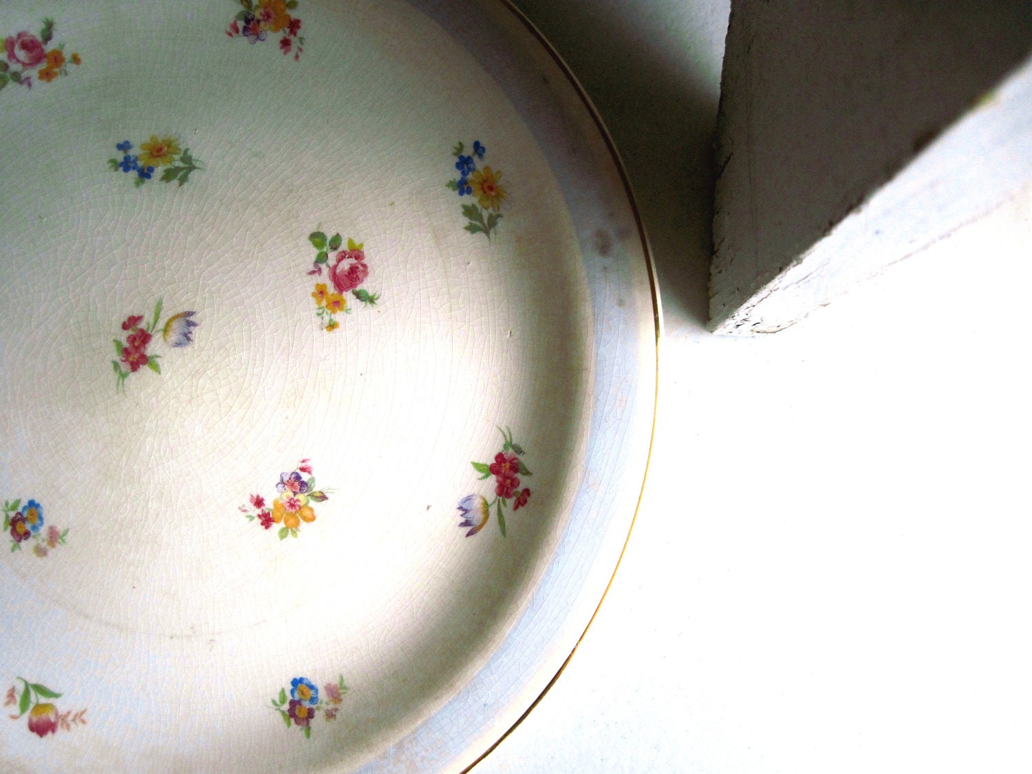 Crooksville Floral China Platter 1930s