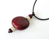 Mookaite Jasper Nugget Adjustable Pendant (maroon)