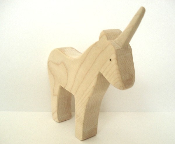 Wooden Toy Unicorn - Looking Forward