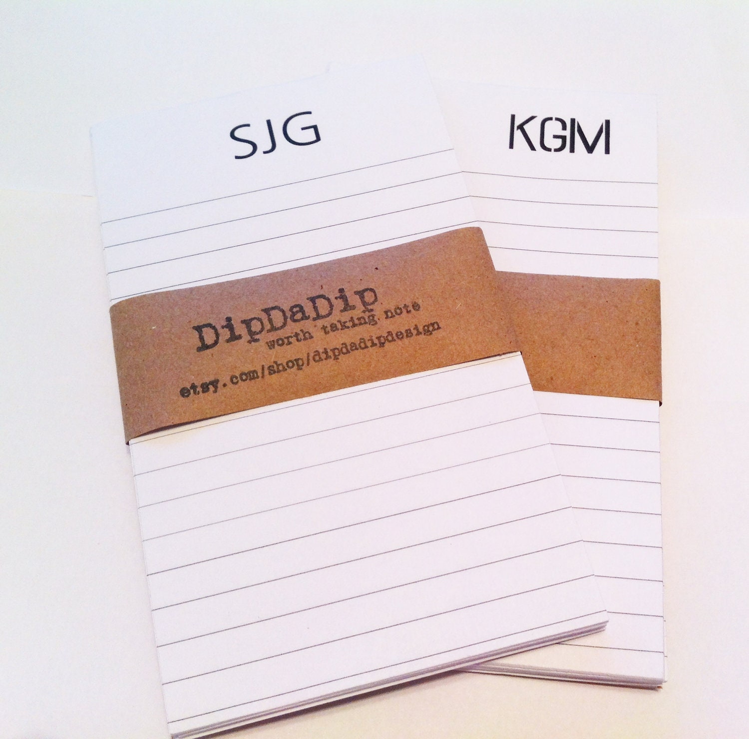 Personalized Monogram Notepad Flip Pad with Magnet Typography Minimal free shipping