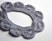 Necklace of Falling Leaves - Lace Mohair Collar - Silver Jewelry