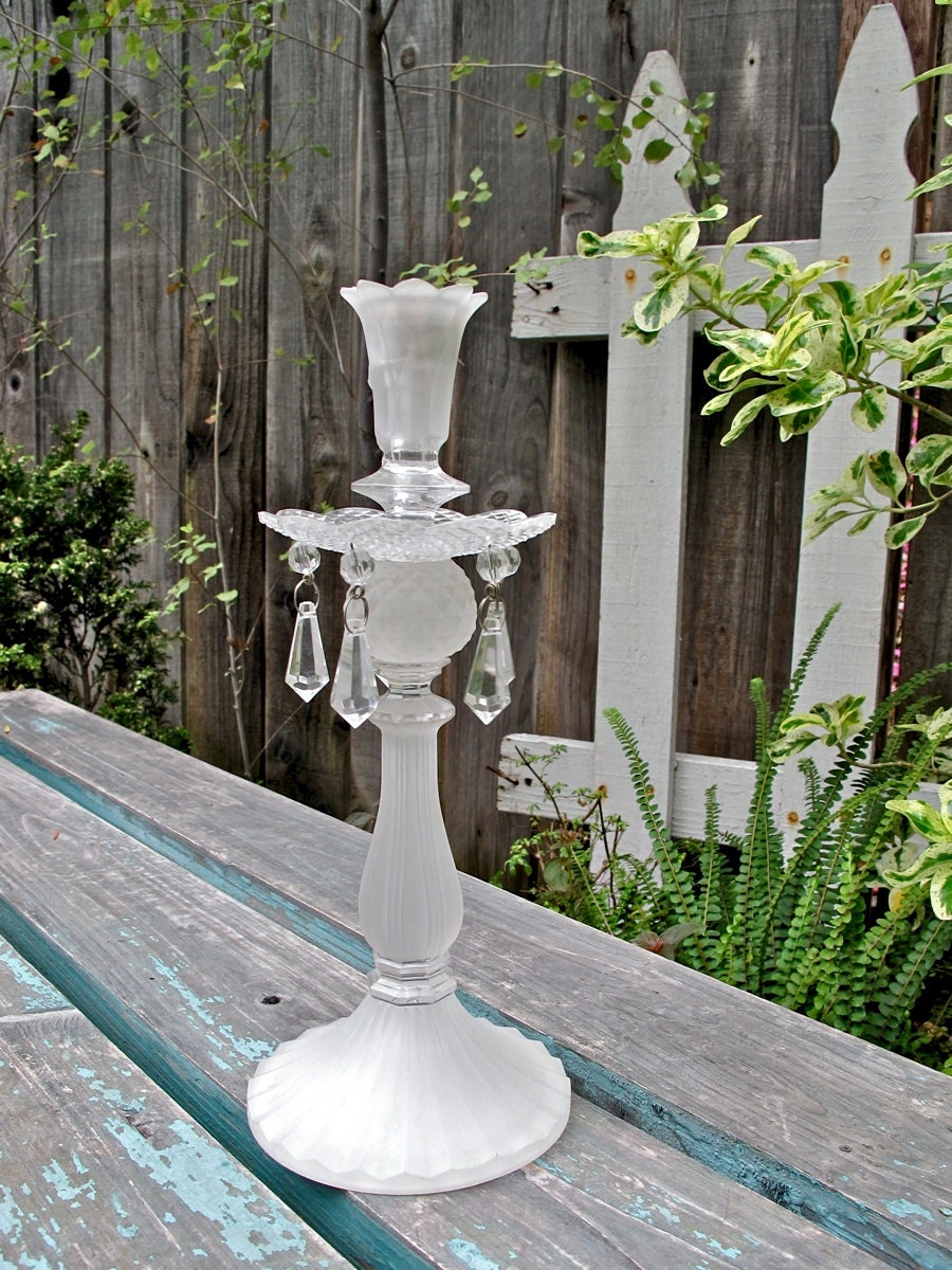 Vintage Candleholder, Lucite, Acrylic, Prisms, Mid Century Candle Holder, Epsteam