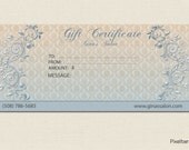 Premade Gift Certificate Design Victorian Ornaments No 1 pdf Form Digital Printable