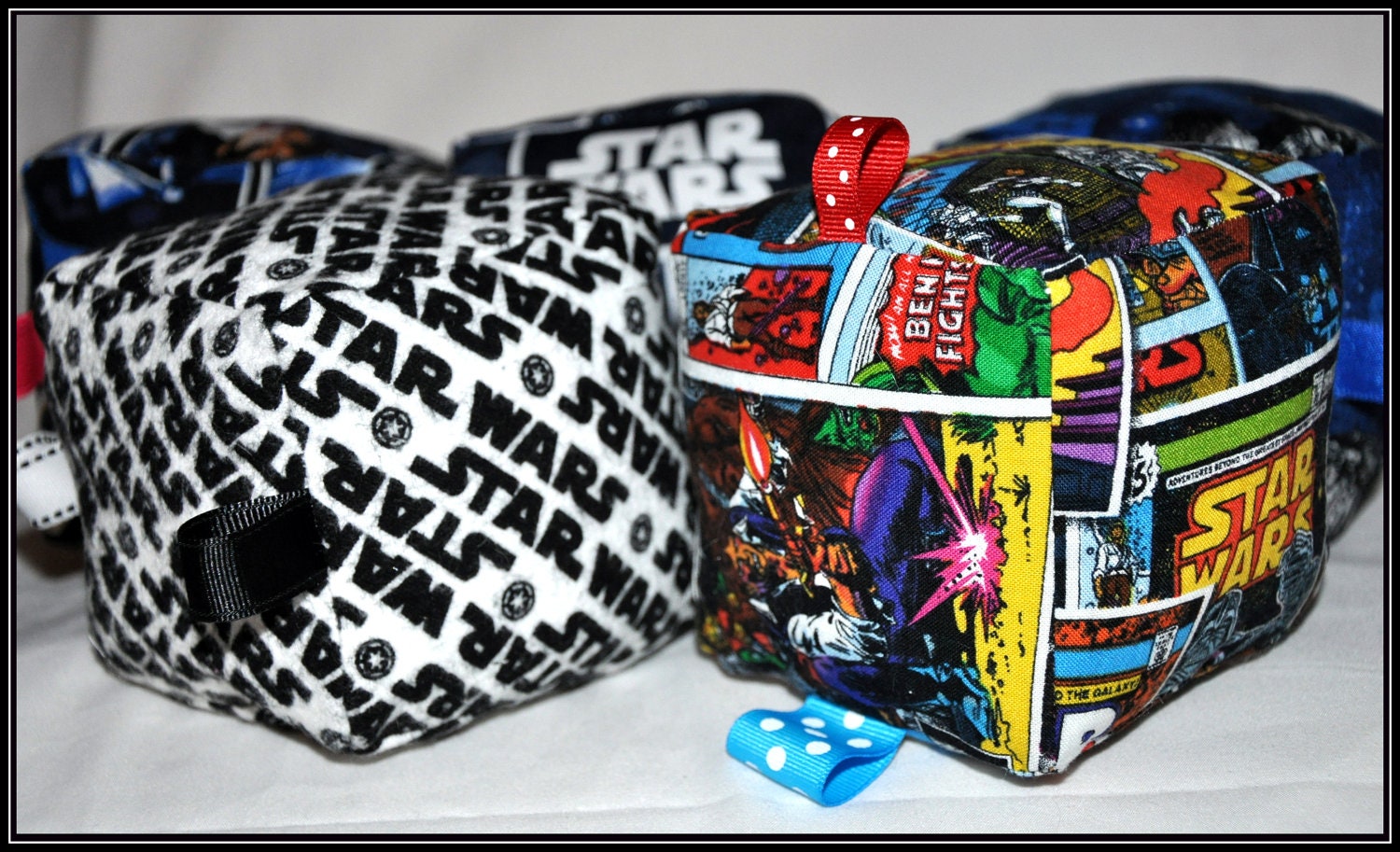 CUSTOMIZABLE Geek-a-bye Baby Fabric Block Cube -- Star Wars Cotton and Flannel - Sci-Fi Geek - Handmade, Taggie, Sensory
