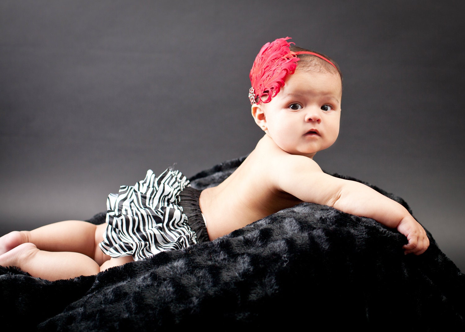 Zebra Print Satin Ruffled Bloomer Diaper Cover