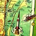 map art print  CAPE CANAVERAL Florida NASA rocket vintage beach 16x20 red aqua fish Canova Beach vacation Boy's room